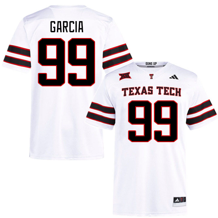 #99 Gino Garcia Texas Tech Red Raiders Jerseys College Football Uniforms Stitched-White